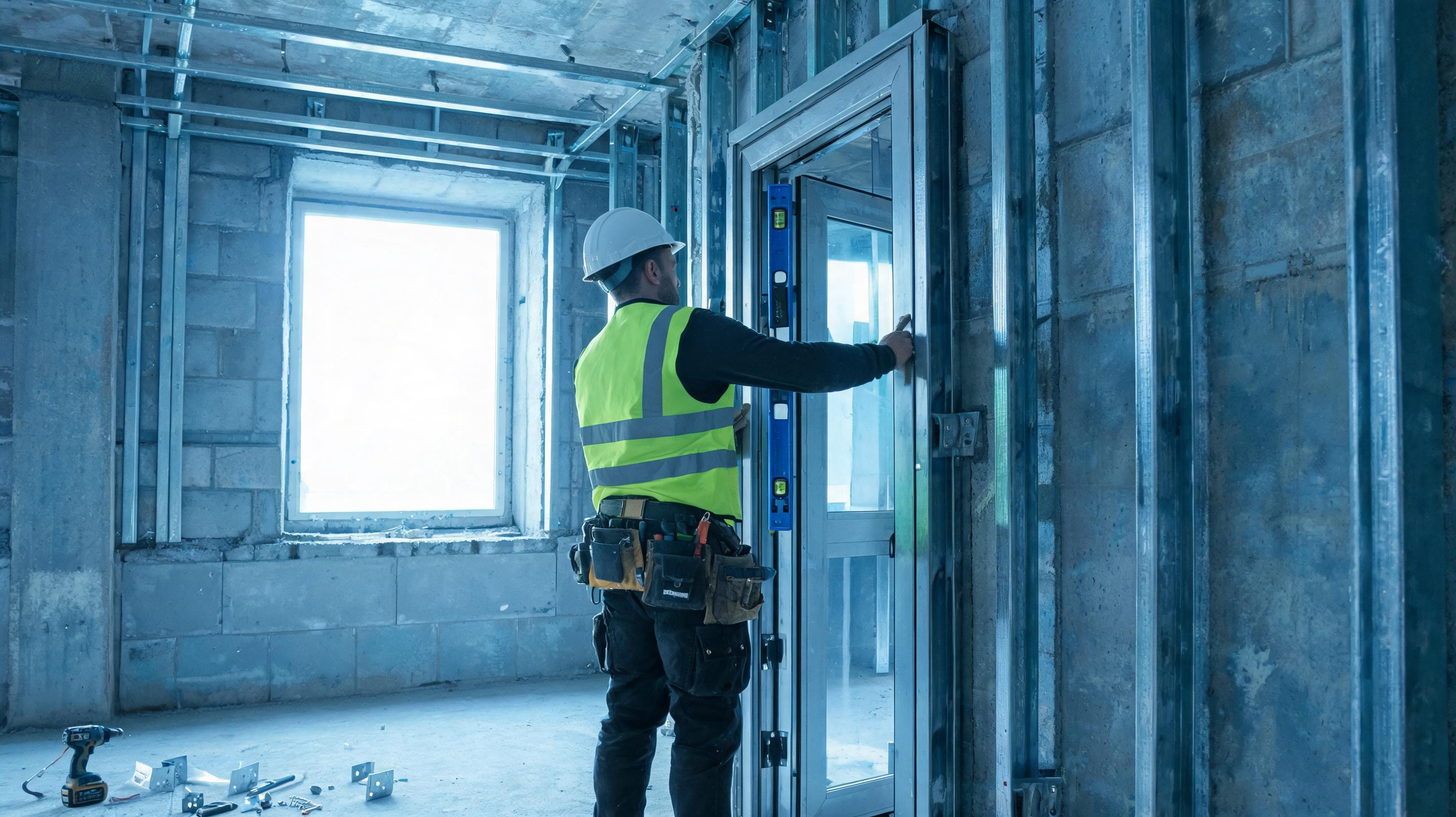 Fire-rated glazing installation on Australian construction site