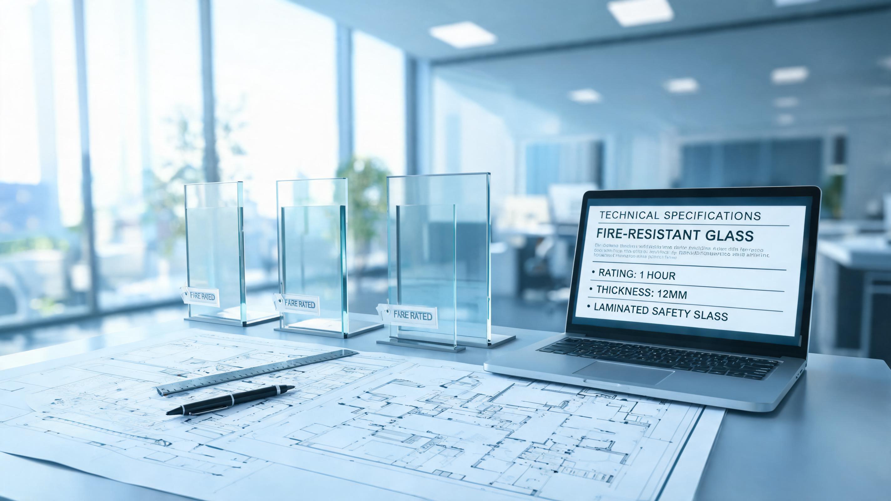 Architect reviewing fire-rated glass specifications